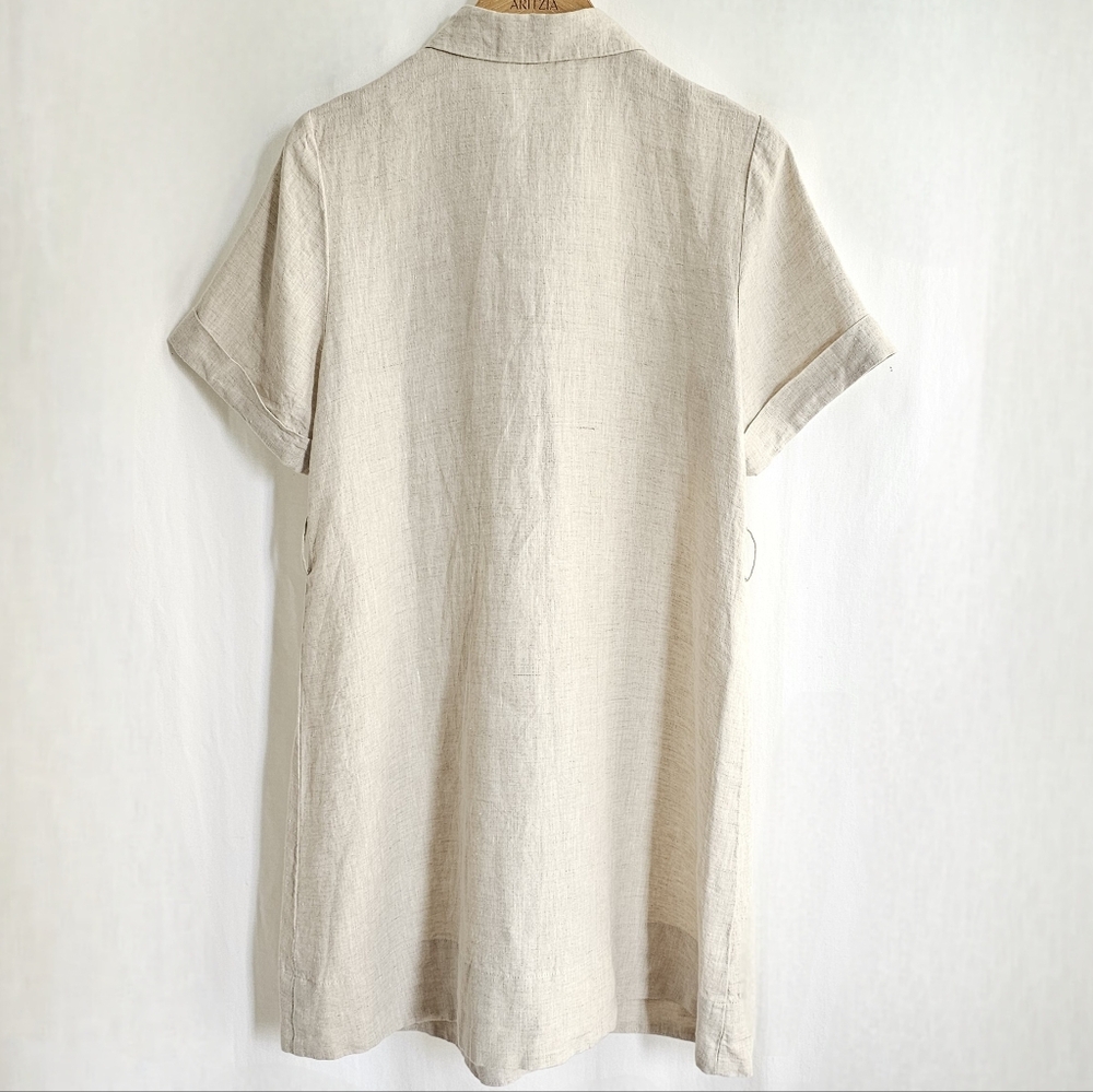 🇨🇦 Aritzia Wilfred Beige Eleta Linen Mini Dress - Picture 3 of 16